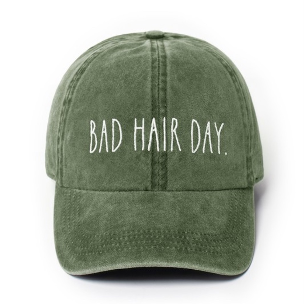 SOLD OUT Olive Rae Dunn Licensed Bad Hair Day Embroidered Baseball Womens Casual - Picture 1 of 2